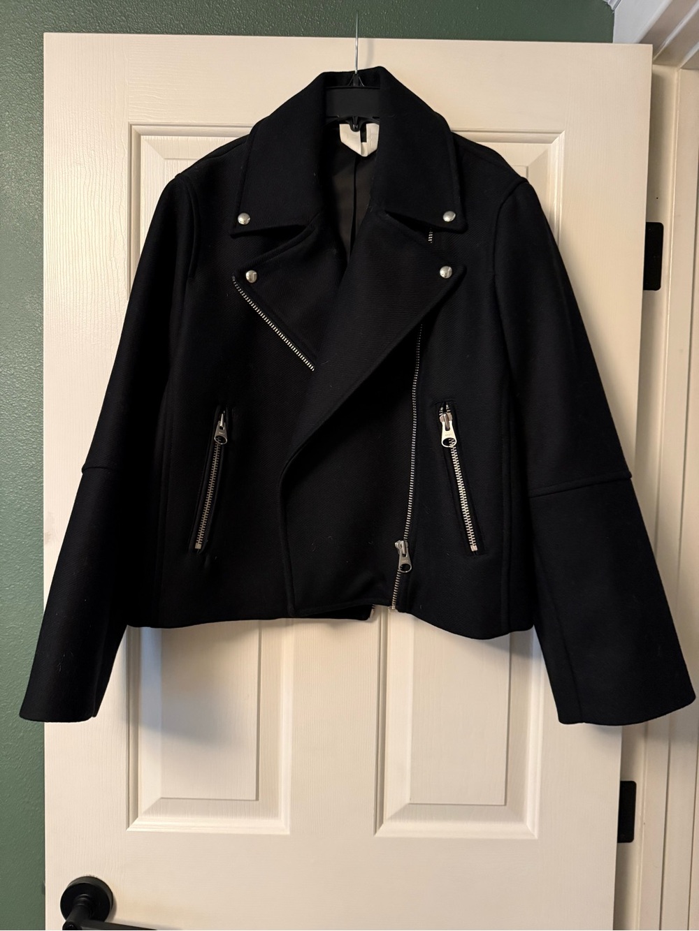Arket Black Women’s Moto Jacket - Classic Zip Detail